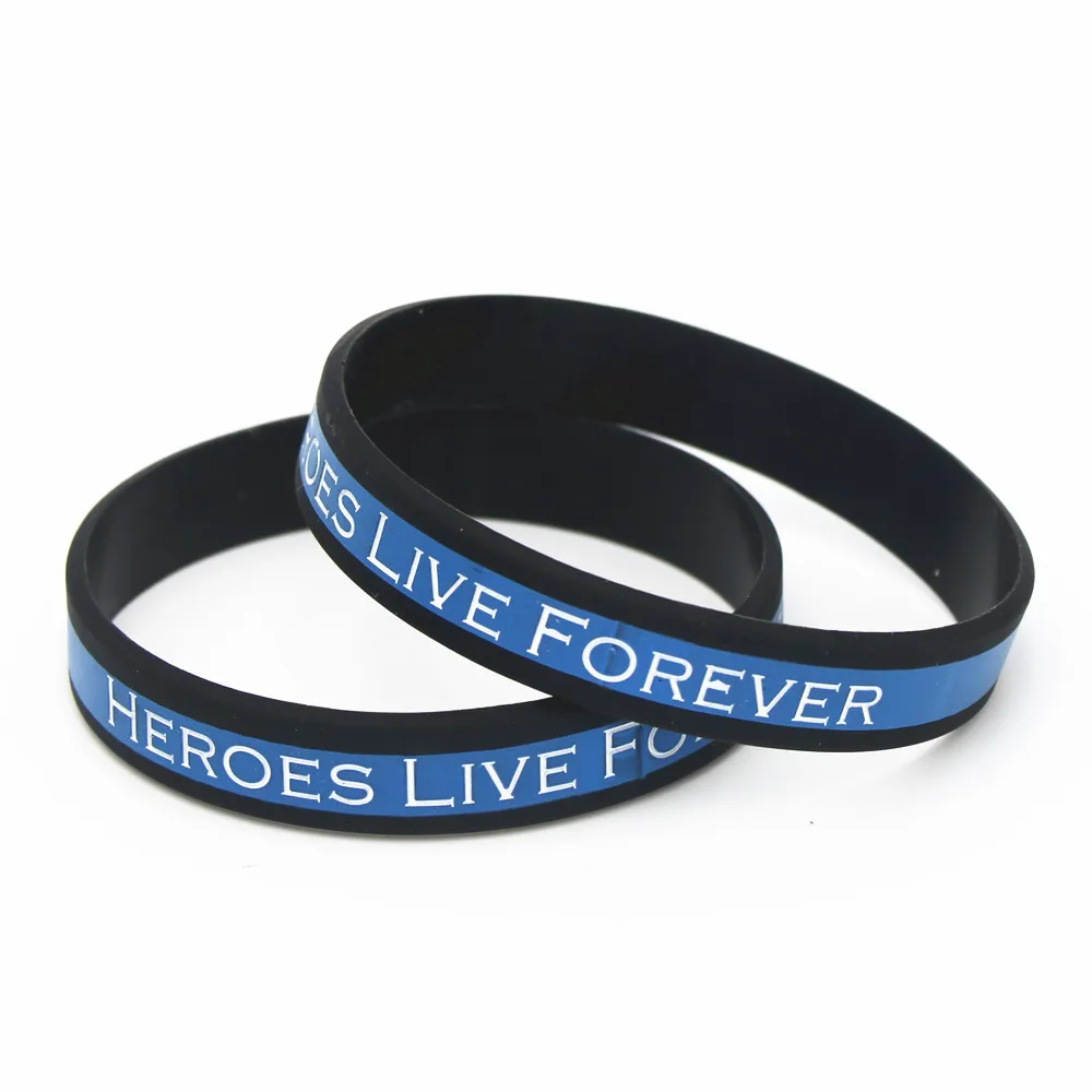 

1PC New Fashion Music HERO LIVE FOREVER Silicone Wristband Black Blue Sports Rubber Bracelets&Bangles Women Men Adults SH168