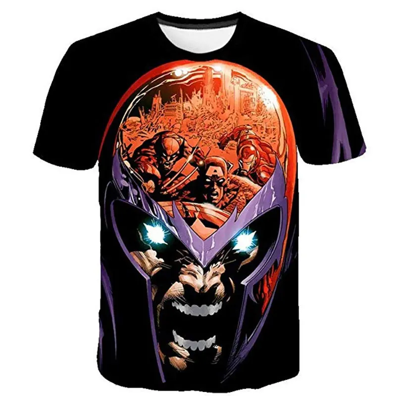 

Cloudstyle 2019 New Summer Magneto 3D Men T Shirts Wolverine Men T Shirts Iron Man And Captian America Men T Shirts Size S-5XL