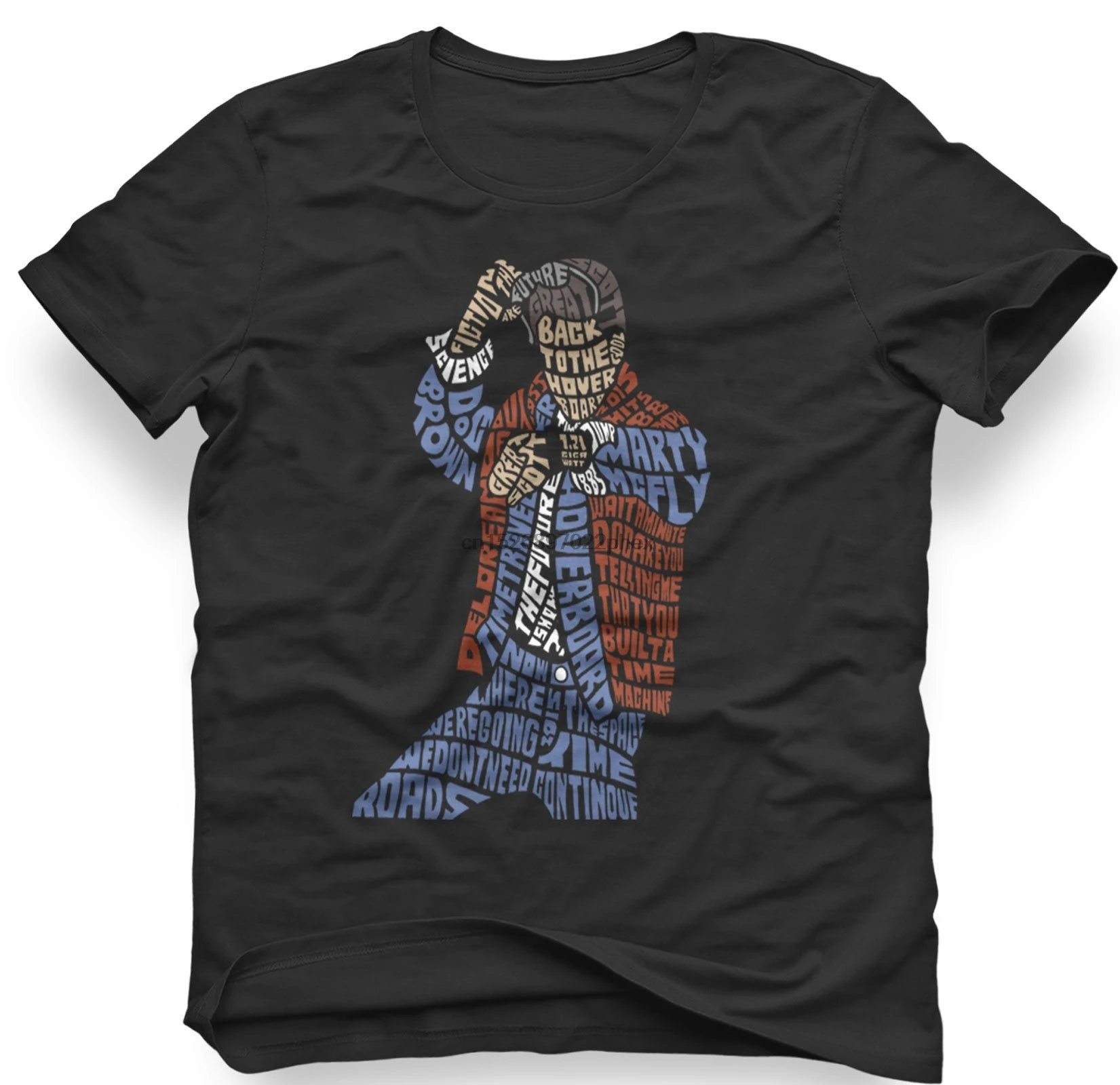 New Hover Board Back To The Future Text Typography Design Black T shirt All Sizes men t | Мужская одежда