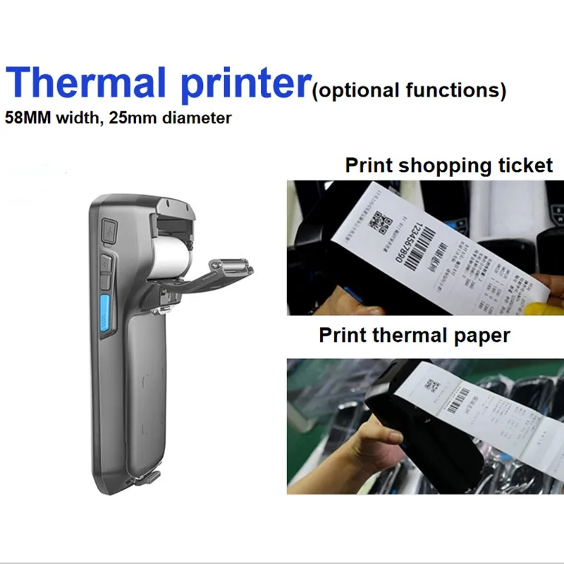  PDA Android with built in thermal printer Handheld 2D Honeywell 6603 QR code PDA Barcode Scanner an