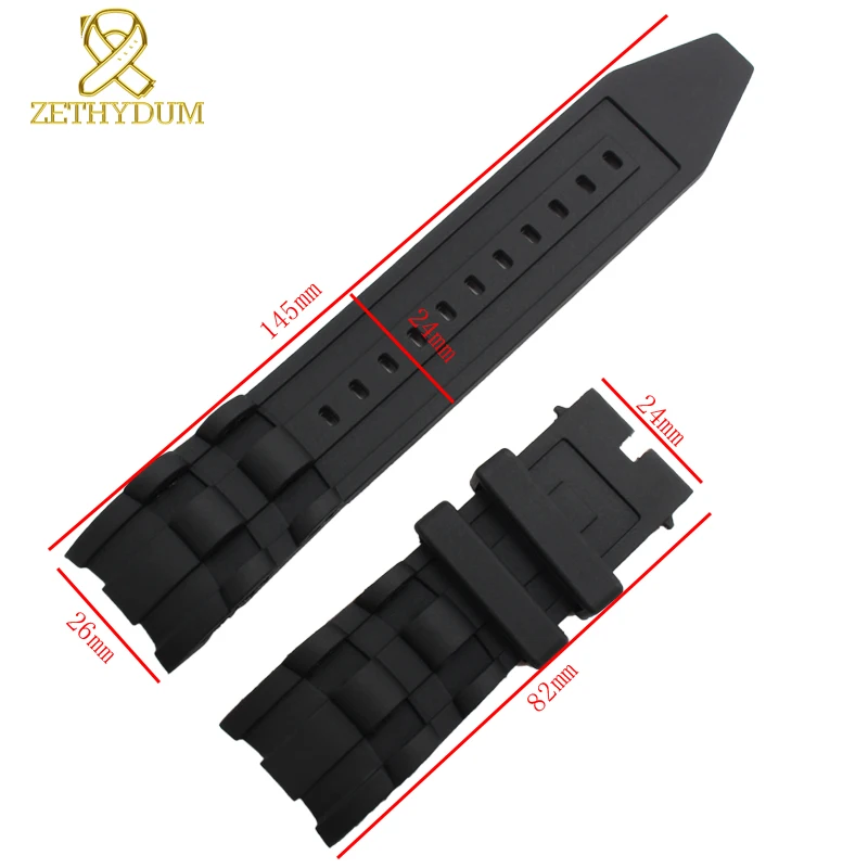 

Rubber Silicone bracelet 26*24mm for invicta watch strap waterproof wristband black watchband watch belt