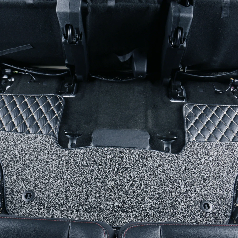 JHO 7 мест автомобиля провода коврики для 2011- Ford Explorer 13 двухслойные кожаные ковры аксессуары