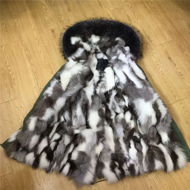 black parka with grey fur hood