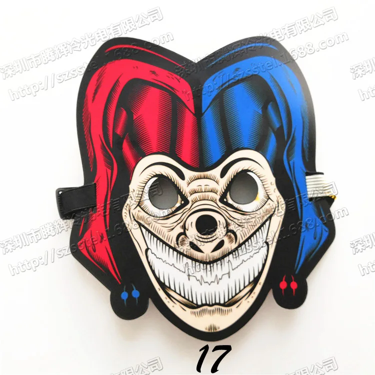 

Sound Voice Control Glowing Mask Party Led Cool Light Full Face Cover 2 Manufacturer Supply Custom Make-up Ball Fluorescence El