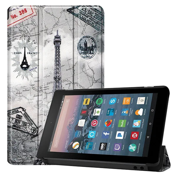 Ультра тонкий умный чехол для Amazon Kindle Fire HD 7 Tablet чехол для Kindle Fire 7 9th Generation+ подарок - Цвет: 19FIRE7 SY FGTT