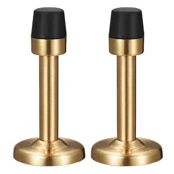

Uxcell 2pcs 38x78mm Door Stopper Stop Bumper Wall Protector Sound Dampening Wall Mount Gold Tone Silver Tone Black w Rubber Tip