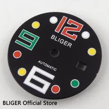 BLIGER Classic 28.5mm Black Dial Date Window Watch Dial Fit For Mingzhu 2813 3804 Miyota 8215 8205 Automatic Movement D82