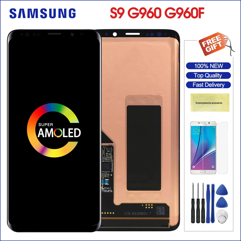 

AMOLED Replacement for SAMSUNG Galaxy S9 LCD TouchScreen Digitizer G960 G960f display Assembly Brightness Adjustment