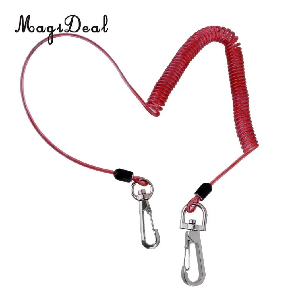 MagiDeal Lightweight Retractable Coiled Fishing Lanyard Steel Wire Pier Rope Tool for Rowing Boat Fishing Diving Water Sports