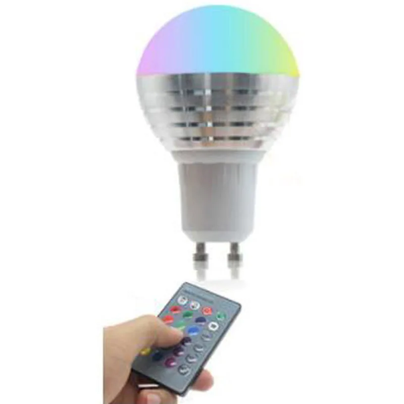 Светодиодный светильник GU10 RGB, светодиодный светильник, 3 Вт, 16 цветов, 110 В, 220 В, bombillas, светильник+ контрольная лампочка с регулируемой яркостью, светодиодный светильник для отдыха