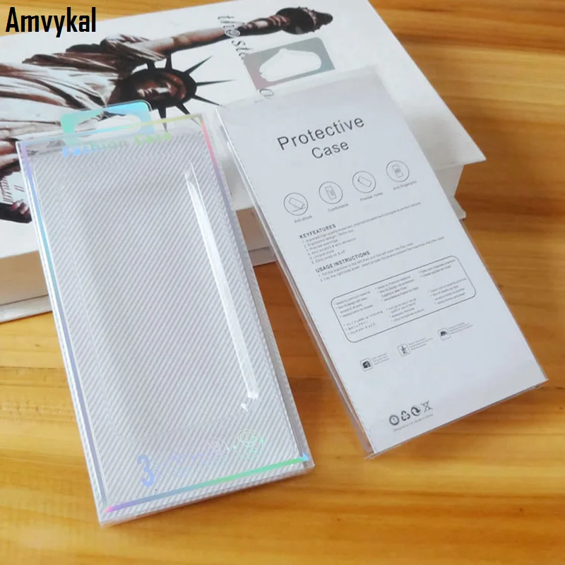Amvykal для iphone X, 8, 7, 6 6s плюс samsung S8 S7 чехол покрытие силиконовым ПК Универсальный блистерной формы из ПВХ потребительская упаковка в виде коробки 1000 шт./лот