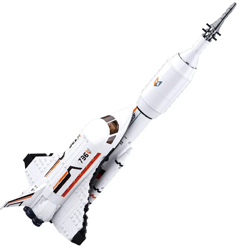 

Space Station Rocket Compatible logo Spaceship Space Shuttle Ship Figures Model Building Blocks Bricks Educational Kids toys