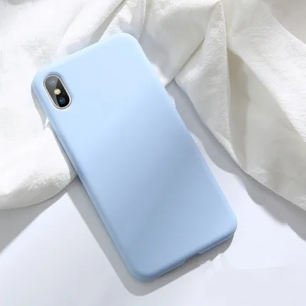 Чехол Capas для Iphone 8, 7 Plus, X, XS Max, XR, 6 S, карамельный цвет, прекрасный силиконовый чехол, тонкий чехол для телефона, 8 plus, 7 plus, 6 S - Цвет: Blue