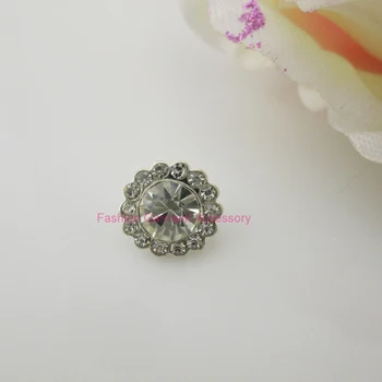 

(BT126 10mm)100pcs Glitter Clear Rhinestone Metal Shank Button For Flower Center