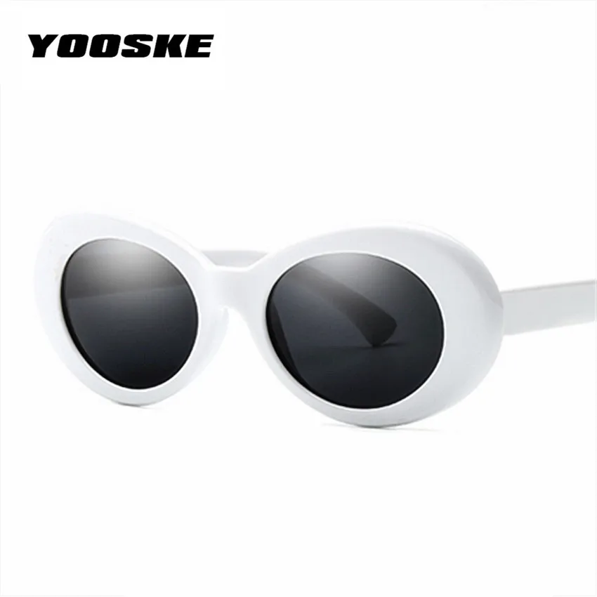 Солнцезащитные очки YOOSKE унисекс овальные чёрные белые UV400|Женские