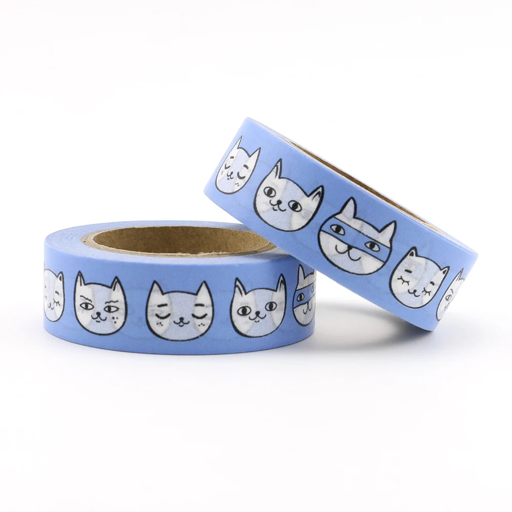 

Cute Big face cat Bullet Journal Washi Tape Adhesive Tape DIY Scrapbooking Sticker Label Japanese Stationery