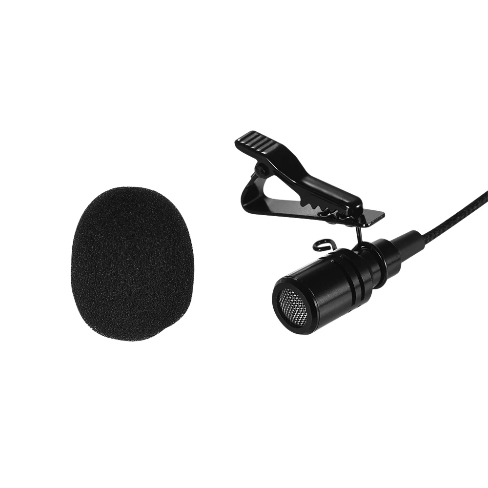 Миниатюрный петличный конденсаторный микрофон с зажимом и отворотом, микрофон с 3,5 мм выходом для наушников для мобильного телефона DSLR камеры компьютера ПК ноутбука