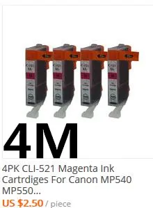 5PK PGI-520 CLI-521 чернила картрдигес для Canon MP540 MP550 MP560 MP620 MP630 MP640 MP980 MP990 MX860 MX870 IP3600 IP4600 IP4700