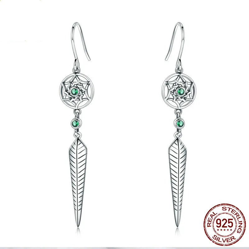

A Pair of Flower Retro Dreamnet 25 Pure Silver Earrings Girl Long Anti-allergic Temperament Silver Earrings Gift