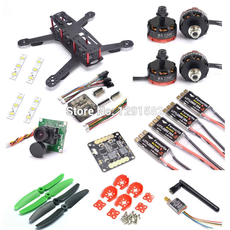 

QAV250 250 250MM Carbon Fiber Quadcopter Frame F3 Acro Flight Controller RS2205 2300KV 2-4s 700TVL Camera APL TS5828 48CH