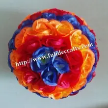 SPR 30 см 15 шт./партия микс синий и красный и оранжевый пластик Рождество искусственный шар из цветков розы, свадебные украшения