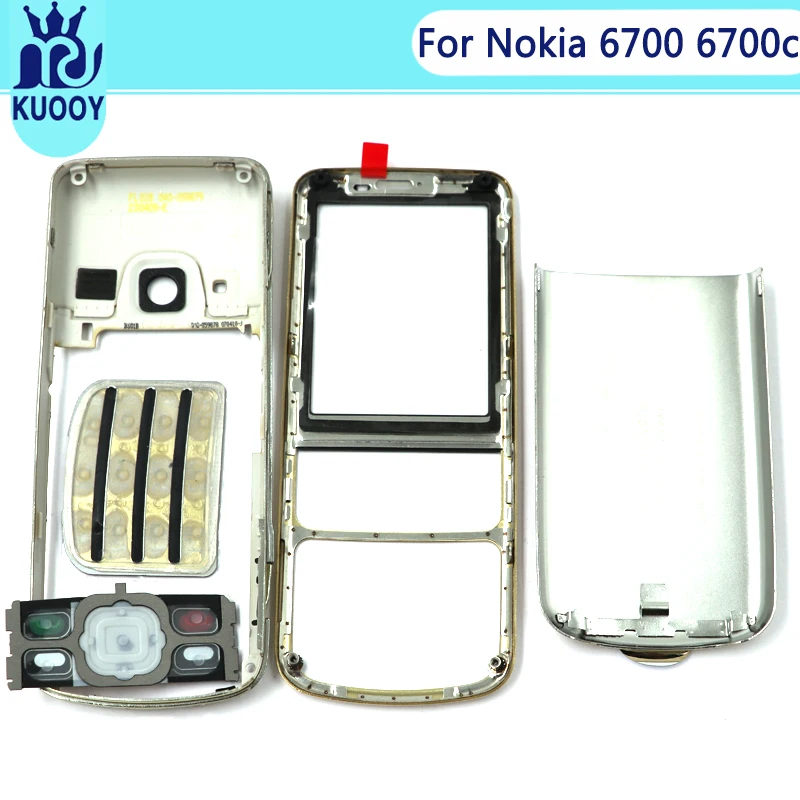 Зеркало заднего вида 6700 Металл полный Корпус чехол для Nokia 6700 классический 6700C Передняя средняя рамка пластина Батарея задняя крышка