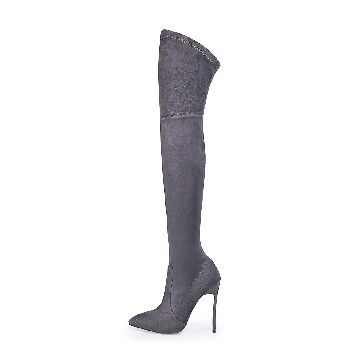 

F.N.JACK Women's High Heel Boots Stretch Suede Women Thigh High Sexy Over the Knee Boots Pointy Toe High Heel Long Boots