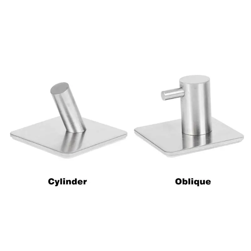 Self-adhesive Adhesive Wall Door Hook Stainless Steel Kitchen Bathroom Hanger Holder Perfect For Bathroom Door Wall Convenient