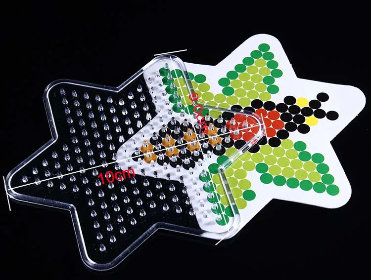 Hama Beads Template With Color Paper 5mm Plastic Stencil Jigsaw Perler Beads Diy Transparent Shape Puzzle Pegboard patterns