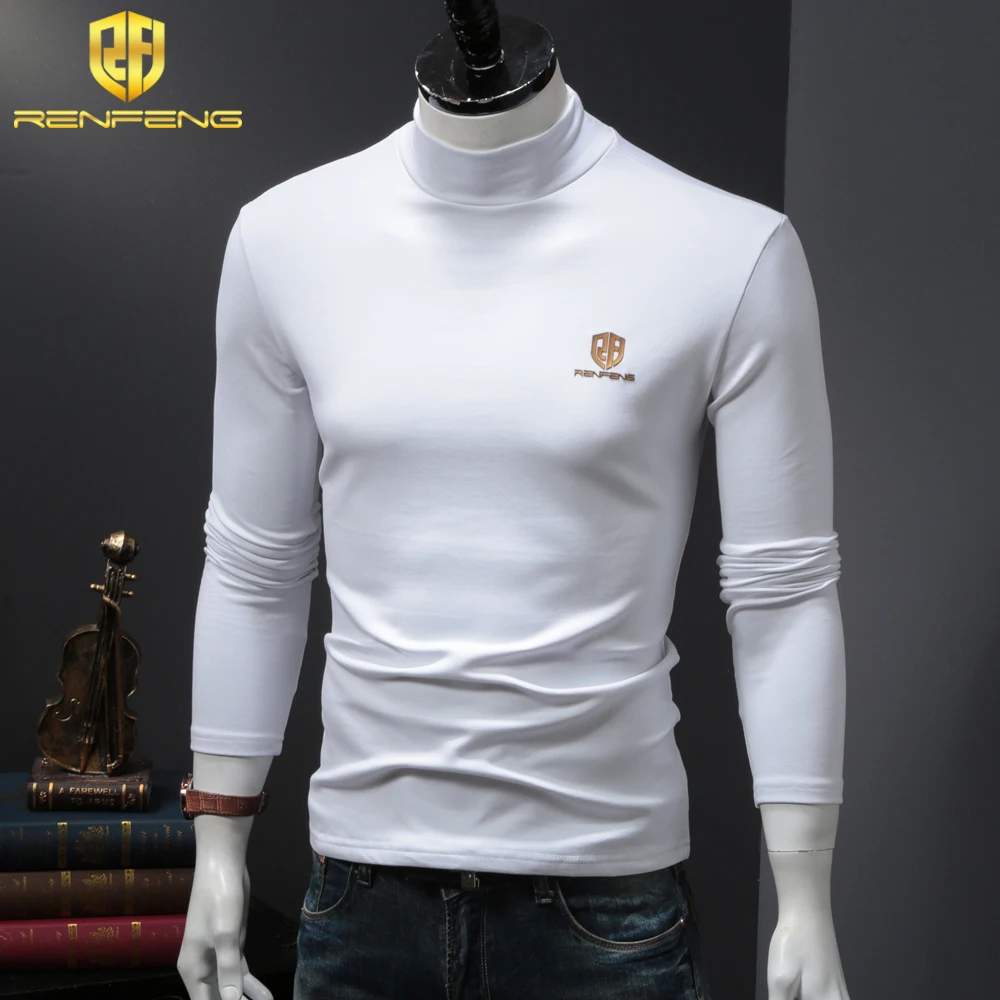 95% cotton thermo shirt for men long sleeve undershirt Slim Pullover Warm shirts thermal underwear t-shirt mens plus velvet tops (2)