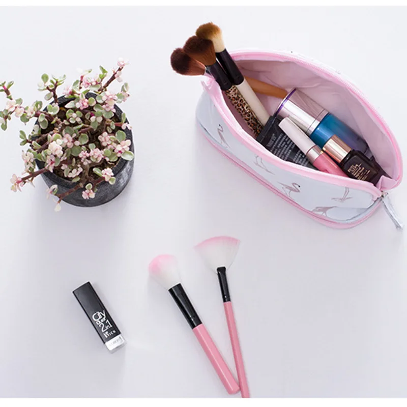 

2019 Organizer Insert Bag Double Layer Portable Flamingo Cosmetic Bag Lady Makeup Cosmetic Bag Cheap Bag New