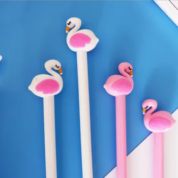 

4Pcs / Lot Novelty Creative Swan Shaped Writing Gel ink Pen Candy Color Pen School Office Supply Student Gift Stationery
