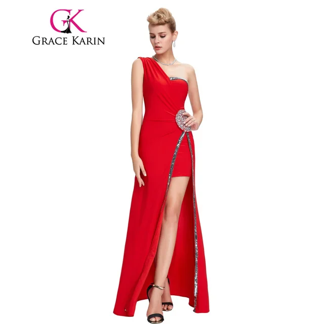 Sheath One Shoulder Long Dress