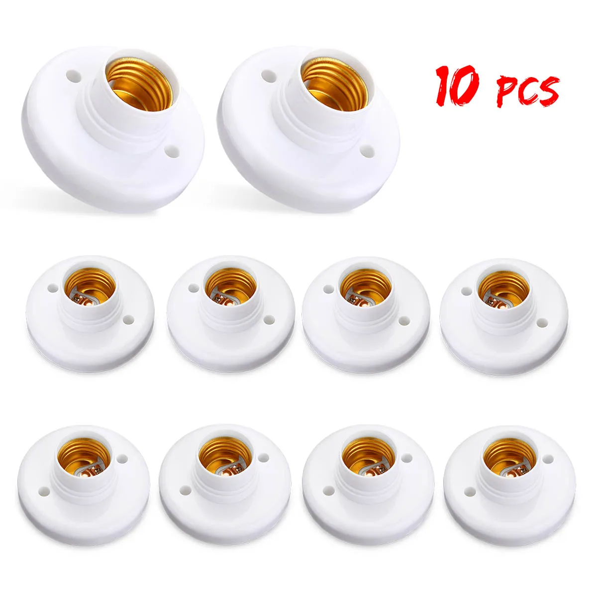 10pcs 10 шт. E27 Эдисона винт крышка гнездо белый потолочный свет лампы крепежная база торшер основания - Цвет: 10pcs