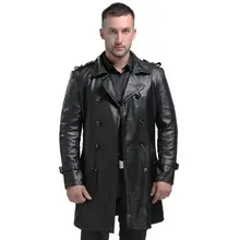AIBIANOCEL Весенняя мужская куртка из натуральной кожи для мужчин Jaqueta De Couro Masculina, модная черная Мужская куртка из овчины размера плюс 94