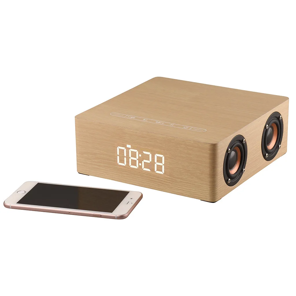 HIPERDEL Мини Bluetooth динамик беспроводной портативный ретро деревянные часы версия s 3D