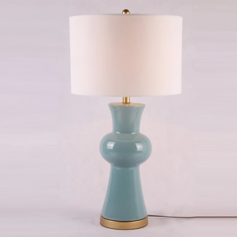 

Modern Chinese ceramic table lamp luxury decoration creative light study the living room bedroom bedside desk lamps Z17614