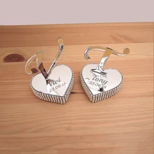 2 шт. персонализированное Зеркало сердце стоящее письмо Алмаз Стразы пользовательское имя свадебный подарок невесты Verlobungstablett сувениры