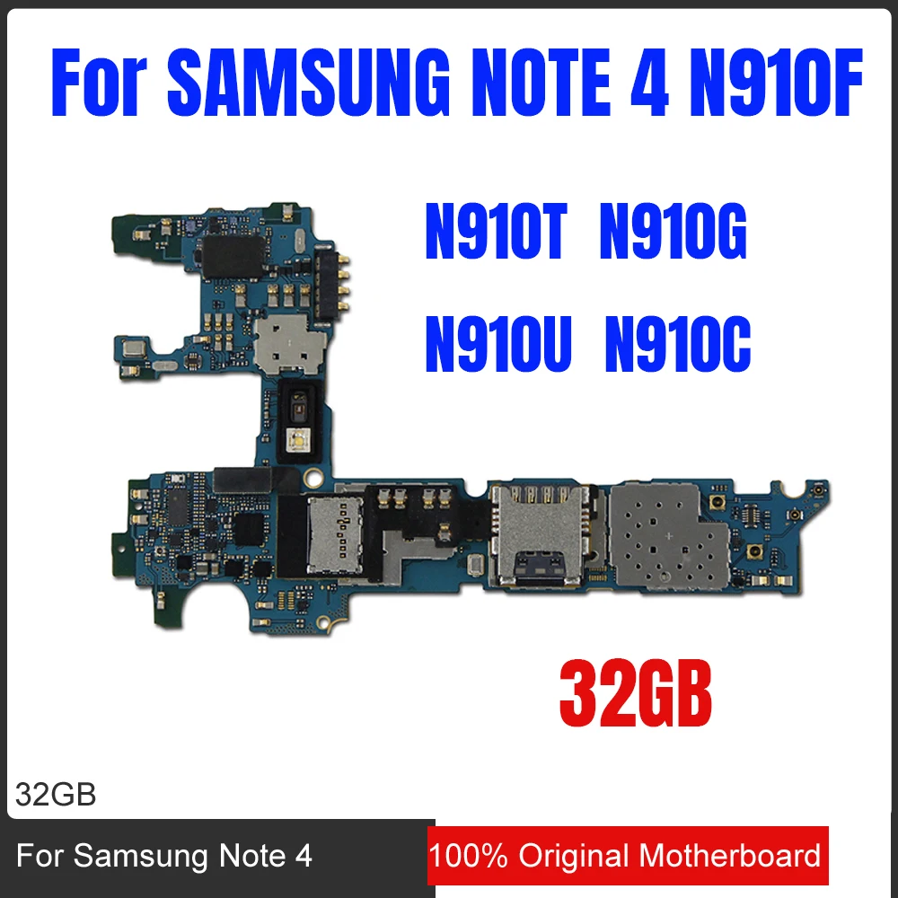 

For Samsung Galaxy Note 4 N910F Motherboard ,Original unlocked for Samsung Galaxy Note 4 N910C N910U N910G N910T Motherboard