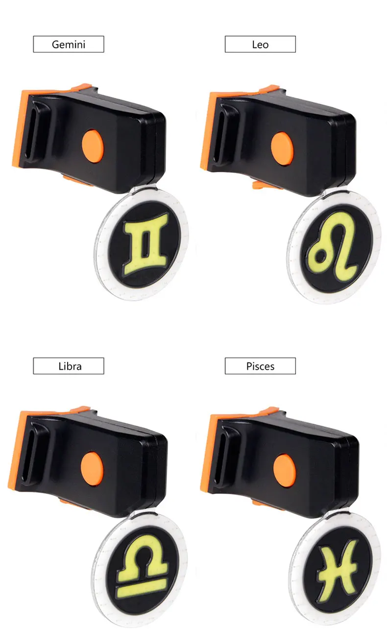 Excellent Deemount New Bicycle Tail Light Astrology Zodiac Sign Visual Warning Lamp USB Charge COB LED 7 Modes Mode Memory Blue Red Light 5