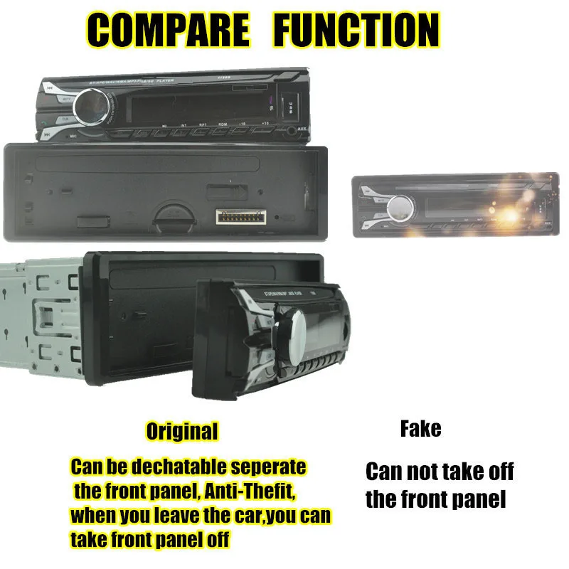 12 В автомобильный Радио тюнер стерео fm-радио bluetooth Съемная передняя панель MP3 аудио USB SD порт автомобильное радио Противоугонная