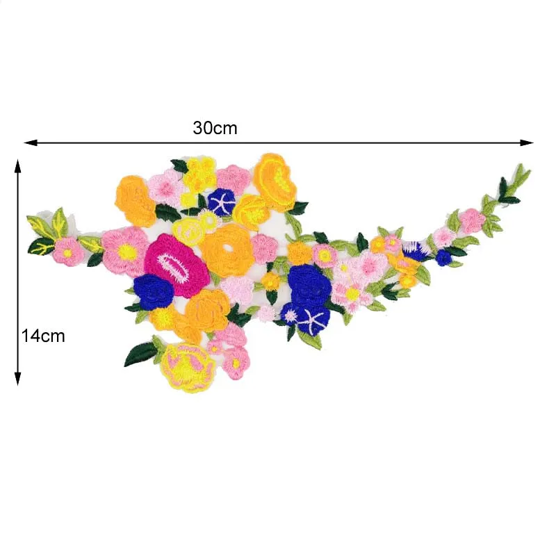 3D патчи большой красочный цветок вышитые патч DIY пришить ткань ремонт одежды для свадьбы патчи