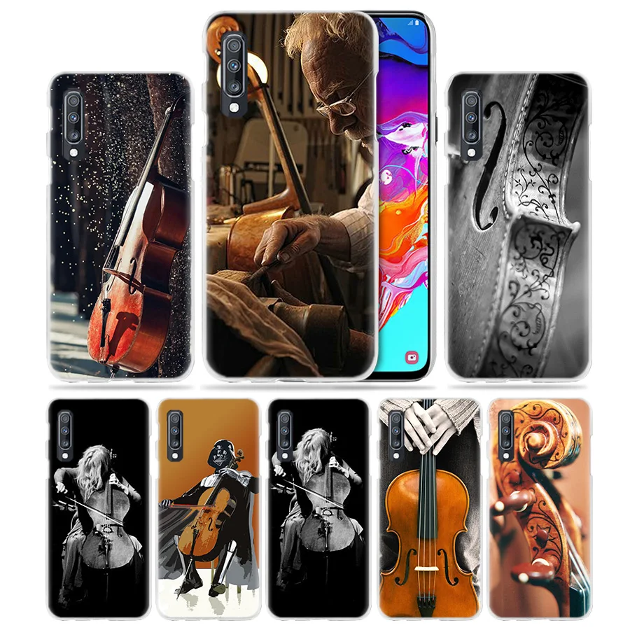 

Violin Cello Cell Case for Samsung Galaxy A50 A70 A80 A20e A60 A40 A30 A20 A10 A8 A6 Plus A9 A7 2018 Hard PC Phone Coque Cover