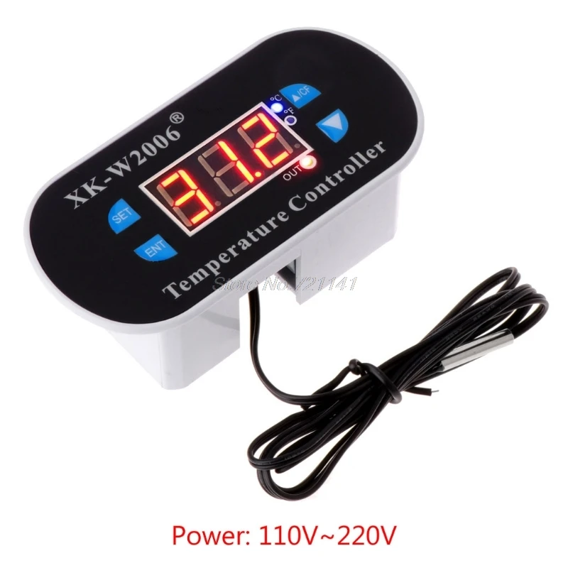 

AC 110V-220V C/F Digital Thermostat Temperature Alarm Controller Sensor W1308