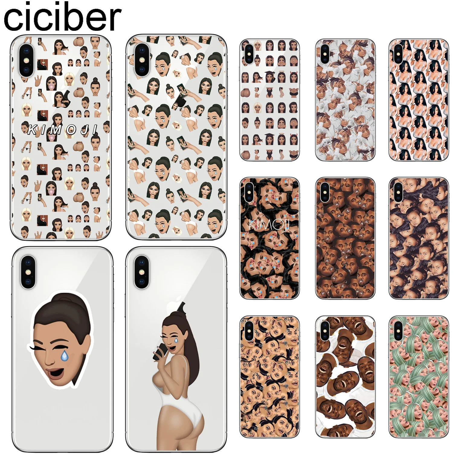 

ciciber Phone Cases for iphone 11 pro max case for iphone xr case for iphone 7 case for iphone XS Max Soft Silicone Kim Kardashian Cover Funda for iphone 8 7 6 6S Plus 5S SE X XR Coque Capinha Capa Shell