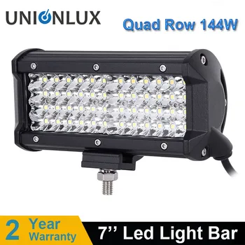 

Quad Row 7 Inch 144W Combo Led Light Bars Spot Flood Beam for Work Driving Offroad Boat Car Tractor Truck 4x4 SUV ATV 12V 24V
