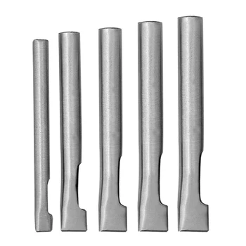 

HOT-5pcs 6/7/8/9/10x3mm Diy Drilling Bit Leather Craft Puncher Flat Hole Punch Maker Cutter Chisel Tool Set
