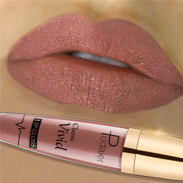 Pudaier Brand Glitter Liquid Lipstick Metal Metallic Shimmer Shining Waterproof Pigment Lip Gloss Tint Cosmetics Makeup - Цвет: 11