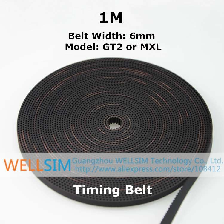 

1M High Quality GT2 MXL Timing Belt with Steel Wire Width 6mm Synchronous Belt Opening Teeth Belt For 3D Printer Accessories