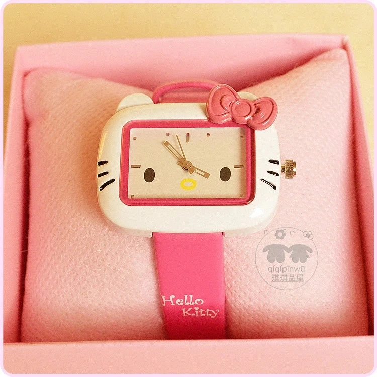 Г. Корейская версия милых KT cat модные женские часы hello kitty мультфильм детские часы желе цвет часы для девочек